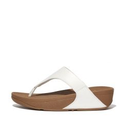 Skórzane sandały damskie FitFlop Lulu. Białe sandały FIT FLOP, bez wzorów, klasyczne, bez obcasa, bez zapięcia. Za 442.50 zł.