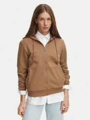 Lacoste Bluza SF5256 Brązowy jasny Regular Fit. Brązowe bluzy bez kaptura Lacoste, bez wzorów, z bawełny, bez kaptura. Za 639.99 zł.