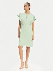 BOSS Sukienka letnia Deliniara 50537402 Zielony Regular Fit. Zielone sukienki Boss, bez wzorów, ze lnu, bez kołnierzyka, bez ramiączek. Za 1,299.00 zł.