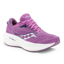 Buty do biegania damskie Saucony Triumph 21. Fioletowe buty do biegania Saucony, bez wzorów, bez zapięcia, do biegania. Za 519.99 zł.