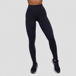 Legginsy damskie functional training z wysokim stanem czarne FIT. Czarne legginsy GYMBEAM, bez wzorów, z elastanu. Za 112.90 zł.