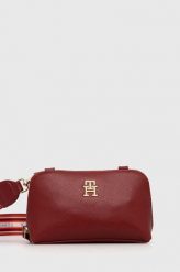 Tommy Hilfiger torebka kolor czerwony. Czerwone listonoszki Tommy Hilfiger, bez wzorów, z włókna, na ramię, bez dodatków. Za 489.99 zł.