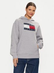 Tommy Jeans Bluza DW0DW19407 Szary Relaxed Fit. Szare bluzy Tommy Jeans, s, bez wzorów, z bawełny, bez kaptura. Za 279.99 zł.