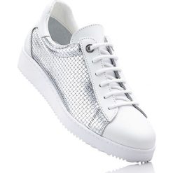 Sneakersy skórzane bonprix biało-srebrny. Buty sportowe lifestyle marki Mohito. Za 219.99 zł.