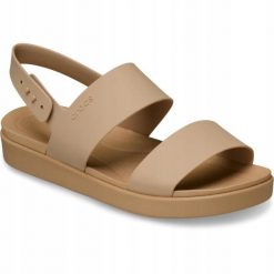 Sandały dla Kobiet Crocs Brooklyn Backstrap Low. Brązowe sandały Crocs, bez wzorów, z materiału, eleganckie, bez obcasa, na obcasie, bez zapięcia. Za 239.99 zł.