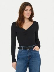 ONLY Bluzka Betty 15365756 Czarny Standard Fit. Czarne bluzki ONLY, xl, bez wzorów, z bawełny, bez kołnierzyka, bez ramiączek. Za 89.99 zł.