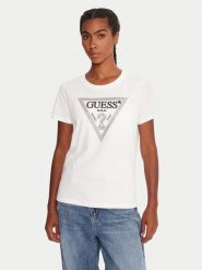 Guess T-Shirt W5BI18 I3Z14 Biały Regular Fit. Białe t-shirty Guess, m, z aplikacjami, z bawełny, bez kołnierzyka, bez ramiączek. Za 139.99 zł.