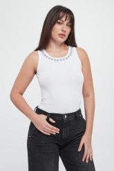 Top damski z cyrkoniami Taina JOOP!. Topy Joop!, s, bez wzorów, bez kołnierzyka, bez ramiączek. Za 359.00 zł.