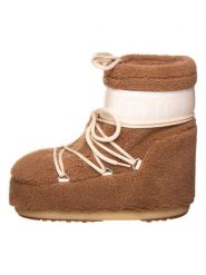 Moon Boot Botki zimowe "Icon" w kolorze jasnobrązowym rozmiar: 39-41. Brązowe botki Moon Boot, bez wzorów, z materiału, bez obcasa, bez zapięcia. Za 634.95 zł.