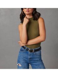 Milan Kiss Top w kolorze khaki rozmiar: M. Brązowe topy Milan Kiss, m, bez wzorów, bez kołnierzyka, bez ramiączek. Za 104.99 zł.