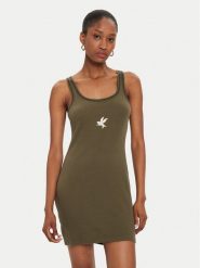 One Teaspoon Sukienka letnia 26495C Zielony Slim Fit. Zielone sukienki One Teaspoon, s, bez wzorów, z bawełny, bez kołnierzyka, bez ramiączek. Za 139.99 zł.