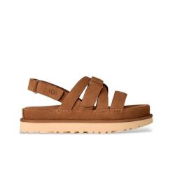 Damskie sandały Ugg W GOLDENSTAR GLEAM 1175122-CHE. Brązowe sandały UGG, bez wzorów, z materiału, z okrągłym noskiem, bez obcasa, bez zapięcia. Za 429.00 zł.