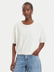 Liu Jo Sport T-Shirt TA6119 JS923 Kremowy Oversize. Białe t-shirty sportowe Liu Jo Sport, xl, bez wzorów, z bawełny, bez ramiączek. Za 259.99 zł.