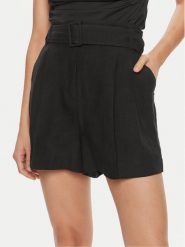 Marella Szorty materiałowe Panama 2413141012 Czarny Regular Fit. Czarne szorty Marella, bez wzorów, ze lnu. Za 349.99 zł.