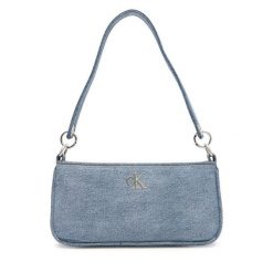 Torebka Calvin Klein. Niebieskie torebki klasyczne Calvin Klein, bez wzorów, z denimu, klasyczne, bez dodatków. Za 439.99 zł.