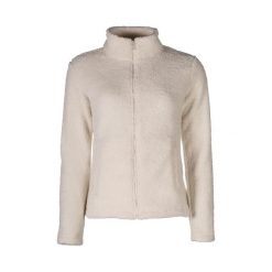 Kurtka jeździecka z pluszu dla kobiet HKM Cloud. Białe kurtki HKM, l, bez wzorów, z materiału, eleganckie, bez kaptura. Za 260.00 zł.