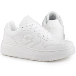 Buty damskie snekersy Lotto PALIOT PF OC. Białe buty treningowe Lotto, bez wzorów, z materiału, bez zapięcia, do biegania. Za 118.00 zł.