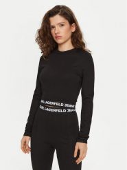 Karl Lagerfeld Jeans Bluzka A1W17042 Czarny Slim Fit. Czarne bluzki Karl Lagerfeld Jeans, m, bez wzorów, z jeansu, bez kołnierzyka, bez ramiączek. Za 219.99 zł.