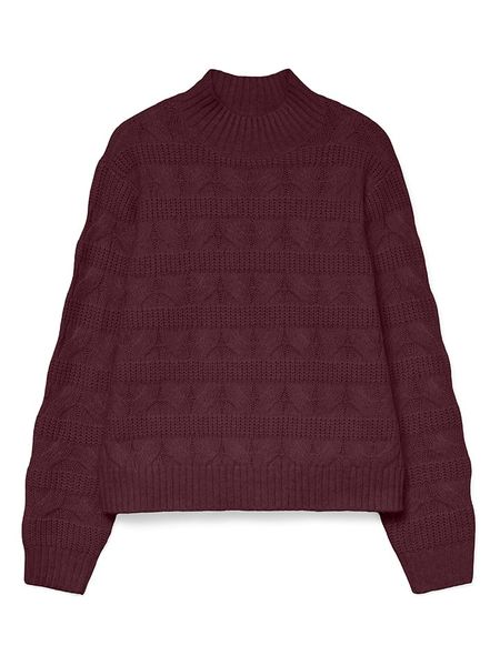 Vero Moda Sweter w kolorze ciemnofioletowym rozmiar: XS. Różowe swetry Vero Moda, s, bez wzorów, z materiału, bez ramiączek. Za 65.54 zł.