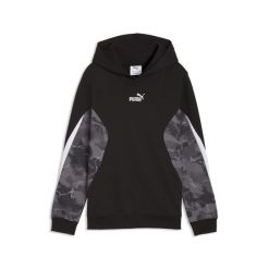 Młodzieżowa bluza z kapturem Essentials Camo PUMA. Czarna bluzy z kapturem Puma, m, bez wzorów, z kapturem, do biegania. Za 199.00 zł.
