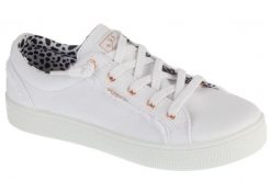 Buty sportowe Sneakersy damskie, Bobs B Extra Cute - 2Cute4U. Białe buty treningowe Skechers, bez wzorów, z materiału, przed kostkę, bez zapięcia, trekkingowe. Za 189.99 zł.