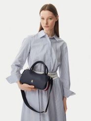 Tommy Hilfiger Torebka Th Logotape Mini Satchel AW0AW18743 Granatowy. Niebieskie torebki klasyczne Tommy Hilfiger, bez wzorów, ze skóry, bez dodatków. Za 489.99 zł.