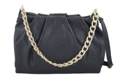 Marszczona listonoszka BARBERINI'S czarna 948-1. Czarne shopper bag Barberinis, bez wzorów, ze skóry, biznesowe, małe, bez dodatków. Za 269.99 zł.
