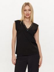 LOLA CASADEMUNT Bluzka MS2415028 Czarny Relaxed Fit. Czarne bluzki LOLA CASADEMUNT, xs, bez wzorów, z bawełny, bez kołnierzyka, bez ramiączek. Za 159.99 zł.