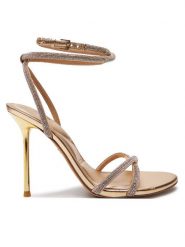 Aldo Sandały Manaelden 13816572 Złoty. Żółte sandały Aldo, bez wzorów, z materiału, bez obcasa, na szpilce, bez zapięcia. Za 419.99 zł.