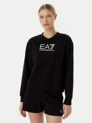 EA7 Emporio Armani Komplet bluza i szorty sportowe 7W000974 AF13135 UC001 Czarny Regular Fit. Czarne bluzy bez kaptura EA7 Emporio Armani, bez wzorów, z bawełny. Za 579.99 zł.