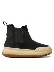 Merrell Botki Marquette Thermo Pull On Wp J007064 Czarny. Czarne botki Merrell, bez wzorów, ze skóry, bez obcasa, na płaskiej podeszwie, bez zapięcia. Za 389.99 zł.
