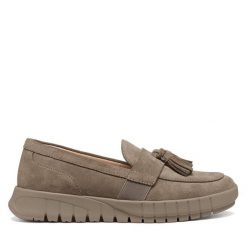 Mokasyny Geox. Brązowe mokasyny Geox, bez wzorów. Za 549.99 zł.