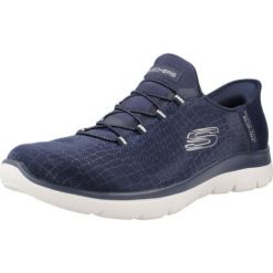 Buty Kobieta Skechers Slipins: Summits Classy Night niebieski. Niebieskie buty sportowe lifestyle Skechers, bez wzorów, sportowe, bez zapięcia, skechers sport. Za 343.25 zł.