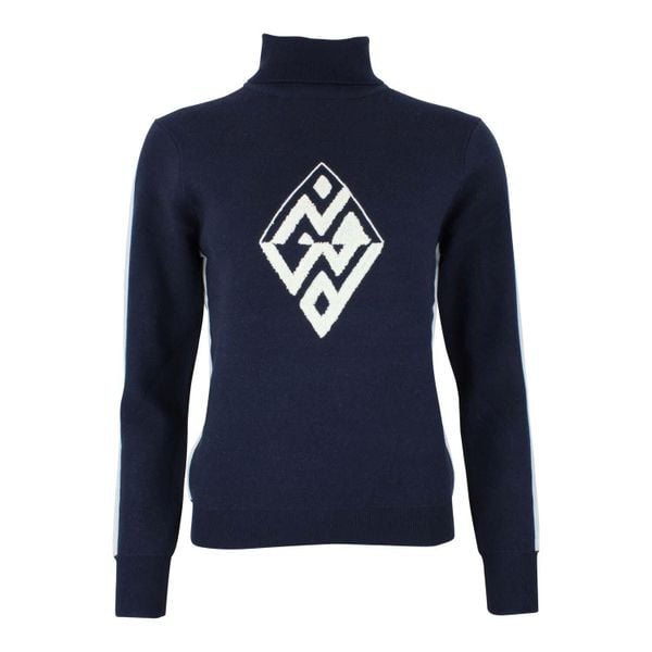 Damski sweter z golfem Peak Mountain Aglae. Niebieskie swetry Peak Mountain, na zimę, bez wzorów, sportowe, bez ramiączek. W wyprzedaży za 293.50 zł.