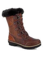 Kimberfeel Kozaki zimowe "Megeve" w kolorze brązowym rozmiar: 36. Brązowe kozaki Kimberfeel, na zimę, bez wzorów, z materiału, eleganckie, bez obcasa, bez zapięcia. Za 469.95 zł.