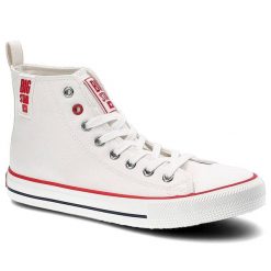 Białe Trampki Big Star Damskie Modne Półbuty. Białe trampki BIG STAR, bez wzorów, ze skóry ekologicznej, retro, bez zapięcia. Za 99.99 zł.