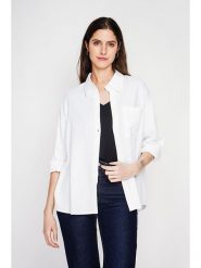 Le Jardin du Lin Lniana koszula w kolorze białym rozmiar: 38. Białe koszule Le jardin du lin, bez wzorów, ze lnu, bez kołnierzyka, bez ramiączek. Za 108.99 zł.