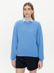 Tommy Hilfiger Bluza Flag WW0WW41246 Niebieski Regular Fit. Niebieskie bluzy Tommy Hilfiger, m, bez wzorów, z bawełny, bez ramiączek, bez kaptura. Za 239.99 zł.