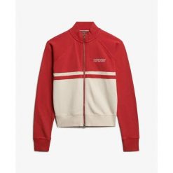 Damska bluza dresowa zapinana na zamek Superdry Athletic Essentials. Czerwone bluzy bez kaptura Superdry, xl, bez wzorów, z dresówki, bez kaptura. Za 314.45 zł.
