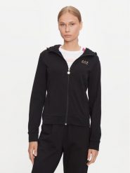 EA7 Emporio Armani Bluza 6DTM10 TJZEZ Czarny Regular Fit. Czarne bluzy EA7 Emporio Armani, s, bez wzorów, z bawełny, bez kaptura. Za 259.99 zł.