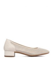 Rieker Czółenka CEO-43459-60 Beżowy jasny. Brązowe czółenka Rieker, bez wzorów, ze skóry, bez obcasa, bez zapięcia. Za 329.99 zł.