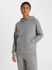 Bluza damska z kapturem Hummel Pulse. Szare bluzy Hummel, l, bez wzorów, z bawełny, eleganckie, bez ramiączek, z kapturem. Za 252.50 zł.