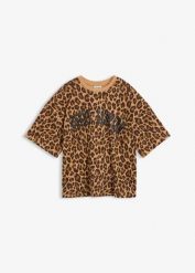 T-shirt oversize z czystej bawełny organicznej. Brązowe t-shirty bonprix, bez wzorów, z bawełny, bez kołnierzyka, bez ramiączek. Za 79.99 zł.