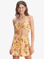 Roxy Top w kolorze żółtym rozmiar: XL. Żółte topy Roxy, xl, bez wzorów, z wiskozy, bez kołnierzyka, bez ramiączek. Za 32.98 zł.