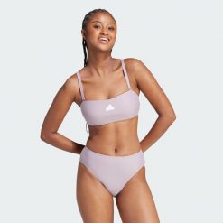 Góra Bikini Iconisea Versatile Bandeau. Białe bikini adidas, bez wzorów, z materiału. Za 183.35 zł.