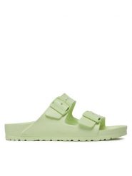Birkenstock Klapki Arizona 1024691 Zielony. Zielone klapki Birkenstock, bez wzorów, z syntetyku, bez obcasa, bez zapięcia. Za 249.99 zł.