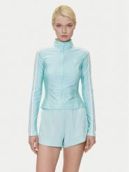 Adidas Bluza adicolor 3-Stripes JC5579 Turkusowy Slim Fit. Niebieskie bluzy adidas, m, bez wzorów, z syntetyku, bez kaptura. Za 259.99 zł.