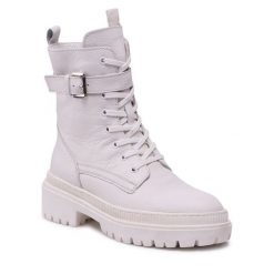 Trapery Lasocki. Białe traperki Lasocki, bez wzorów, bez obcasa, bez zapięcia. Za 269.99 zł.