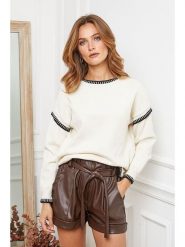 Joséfine Sweter "Brami" w kolorze kremowym rozmiar: M. Brązowe swetry Joséfine, m, bez wzorów, bez ramiączek. Za 174.84 zł.