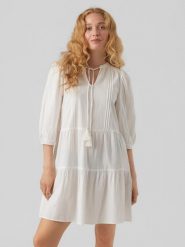 Vero Moda Sukienka "Pretty" w kolorze białym rozmiar: XXL. Białe sukienki Vero Moda, xxl, bez wzorów, z bawełny, bez kołnierzyka, bez ramiączek, mini. Za 83.81 zł.